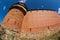 Tower and exterior wall at the ruins of the medieval Turaida castle in Sigulda, Latvia.