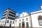 Tower and facade of the Convent of Our Lady of Hope, the sanctuary of the Lord Holy Christ of the Miracles in Ponta Delgada, Azore