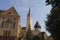 The tower of the fortified church of Medias - St. Margaret`s Church - Romania, Sibiu