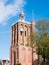 Tower of Great Saint Gertrudis Church in city centre of historic