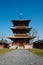 The tower in the Guang Fulin Park with blue sky.