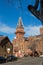 The tower of the heritage Australian Steam Navigation Building in Sydney’s historic Rocks area