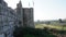 Tower and high wall of old castle of Antipatris, Tel Afek, Israel. Also known as Binar Bashi, Antipatris became an Ottoman