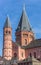 Tower of the historic Dom church in Mainz