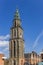 Tower of the historic Martini church in the center of Groningen