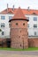 Tower of historical city walls in Braniewo, Poland