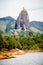 Tower house over a big rock mountain. PeÃ±on Guatape