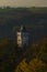 Tower of Hradec nad Moravici castle in autumn evening