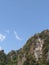 tower karst type mountains with blue sky background