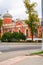 Tower on the lateral semicircular annex of the Petroff palace, Moscow, Russia.