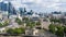 Tower of London surrounded by finance office buildings and transport links