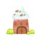 Tower Made Of Candy, Whipped Cream And Jelly Fantasy Candy Land Sweet Landscape Element
