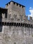 Tower of Montebello castle in Bellinzona city, Switzerland - vertical