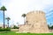 The tower of the Moor or Cabo Cervera at Cabo Cervera in Torrevieja, Alicante. Valencian Community. Spain. Europe. July 15, 2021