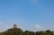 tower on mountain, Chinese Tower Under the blue sky