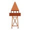 Tower observation vector illustration building architecture. Outdoor tower observation security station watch guard. Safety post
