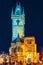 Tower with Old Clock on Staromestska Square,Prague