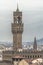 Tower of the Palazzo Vecchio in Florence in the foreground