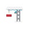 Tower port crane loading container isolated icon