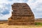 Tower pyramid of hay bale