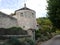 Tower and ramparts of the medieval village of Noyers sur Serein in the Yonne.