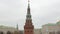 Tower of russian Moscow Kremlin, close-up view, historical buildings