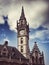 Tower\'s clock. Church in Ghent. Belgium.