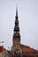 The tower of Saint Peters church in the Old Riga