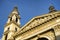 Tower of Saint Stephen`s Basilica in Budapest, Hungary.