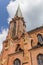 Tower of the Sankt Nicolai church in the historic center of Luneburg