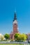 Tower of St. Nicholas Cathedral, 13th-century Gothic church in ElblÄ…g, Poland