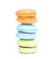 Tower stack of macaroons isolation