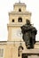 Tower and statue, Parma, Italy