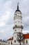 Tower Town Hall on background of gloomy spring sky