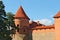 Tower of Trakai castle on island on Galva Lake.