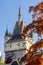 Tower of Vajdahunyad castle in autumn, Budapest, Hungary