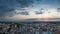 Tower view over the city of Leipzig during sunset, Leipzig, Germany