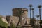 Tower with wall of the Citadel in the city center of Cairo