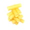 Tower yellow cannelloni pasta isolated on white background