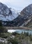 The towering Easter Sierra rises behind the freezing Parker Lake