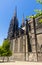 Towering over Clermont-Ferrand city gothic cathedral Notre-Dame-de-l'Assomption, France