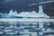 Towering pinnacle on a broken iceberg below the Columbia Glacier in Alaska