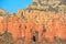 Towering sandstone cliffs in Sedona Arizona