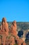 Towering sandstone cliffs in Sedona Arizona