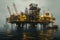 Towering Sea petroleum platform. Generate Ai