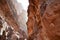 Towering weathered cliffs in Khazali Canyon, Wadi Rum, Jordan