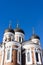 Towers of Aleksander Nevski catherdral in Tallinn, Estonia