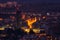 Towers of Banska Bystrica town during evening