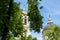 Towers and bell of the Cathedral of St Peter and St Paul in Gomel.