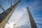 Towers of Bridge connecting George Town on Penang island and Seberang Prai on mainland of Malaysia through straits of Malacca